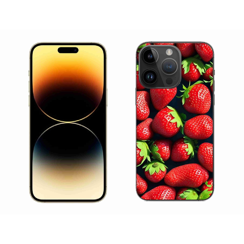 Gelový kryt mmCase na iPhone 14 Pro Max - jahody