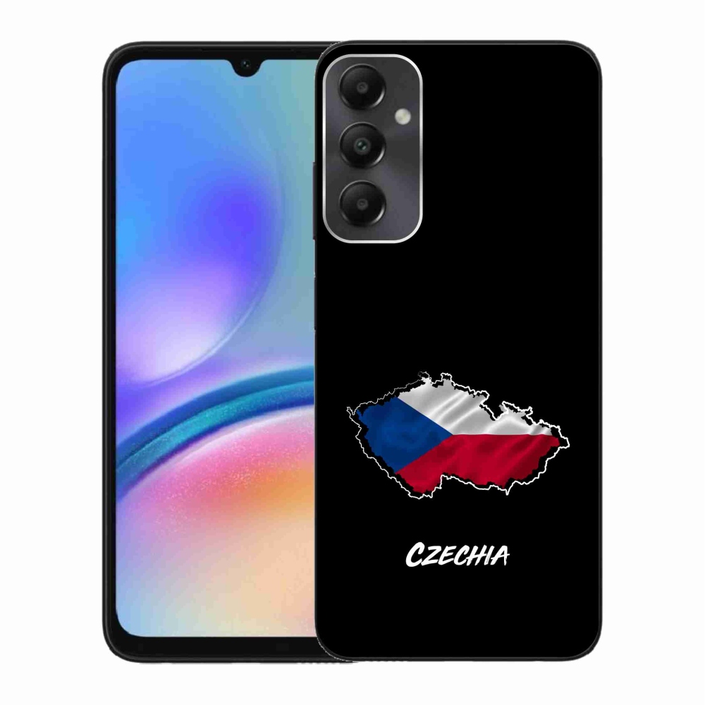 Gelový kryt mmCase na Samsung Galaxy A05s - Czechia černé pozadí