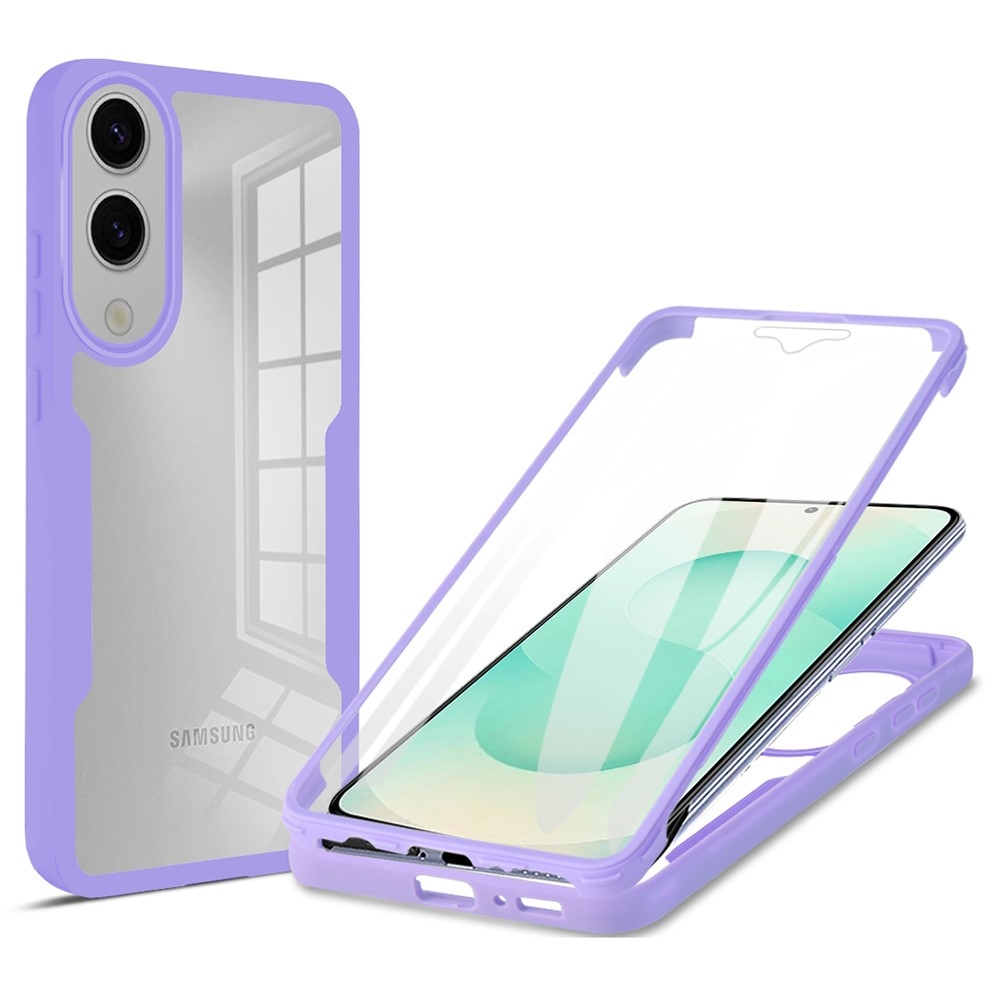 Acryl gelový obal s rámečkem pro ochranou displeje na Samsung Galaxy S25 Edge - fialový