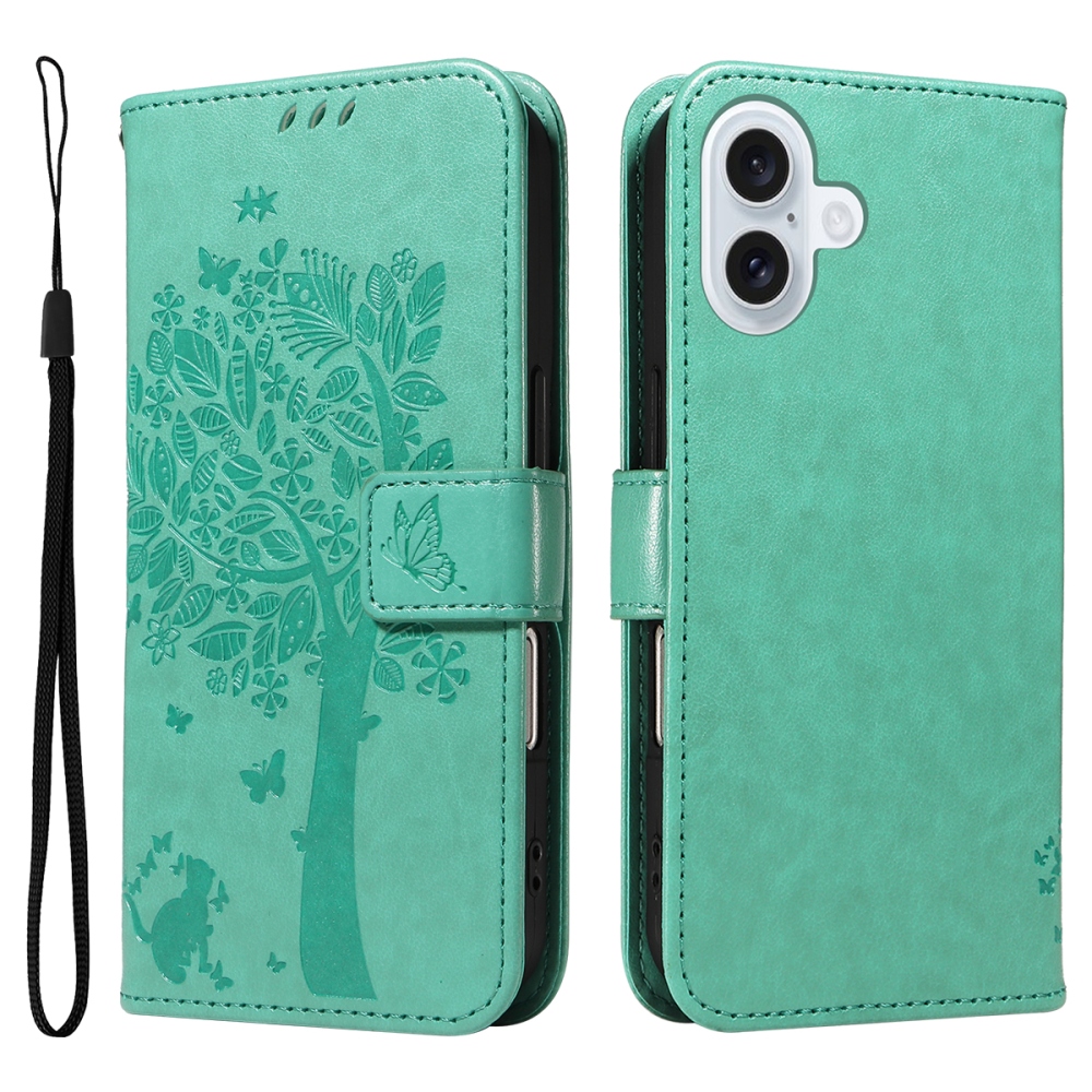 Trees knížkové pouzdro na iPhone 17 - modrozelené