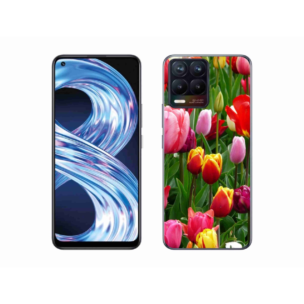 Gelový kryt mmCase na Realme 8 Pro - tulipány