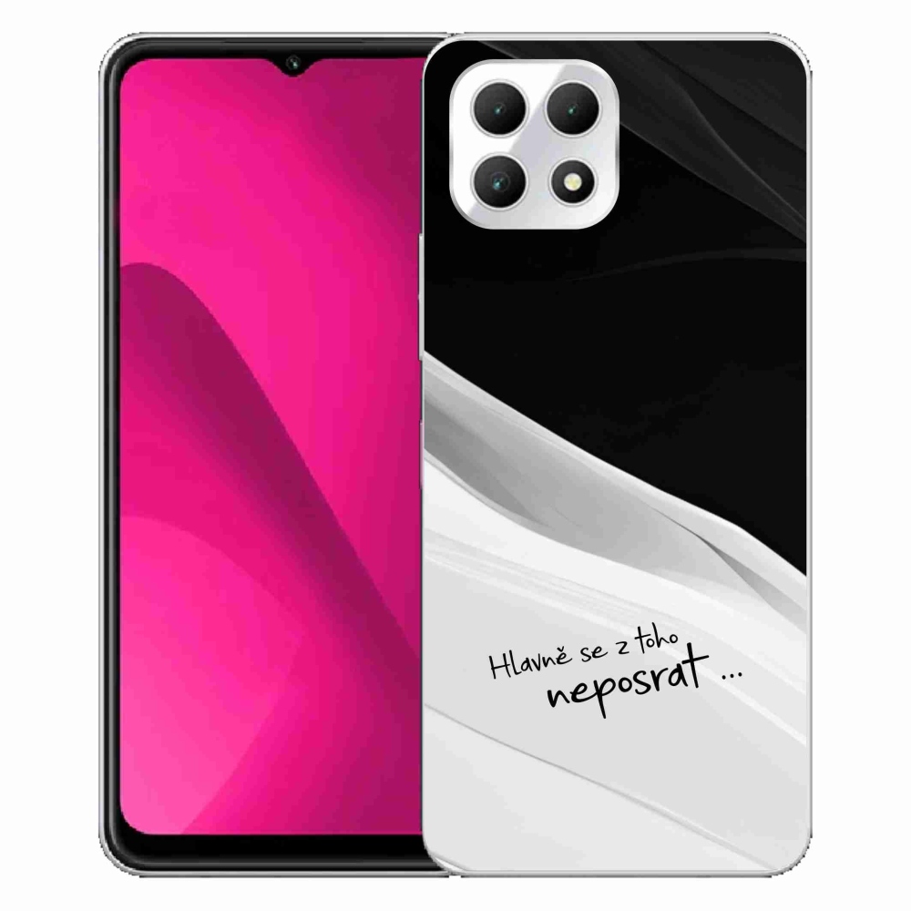Gelový kryt mmCase na T-Mobile T Phone 2 - vtipný text 13 bíločerné pozadí