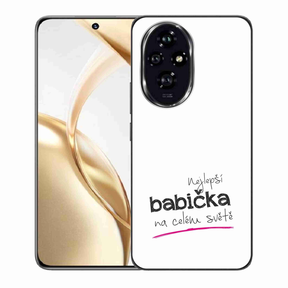 Gelový kryt mmCase na Honor 200 5G - nejlepší babička 4 bílé pozadí