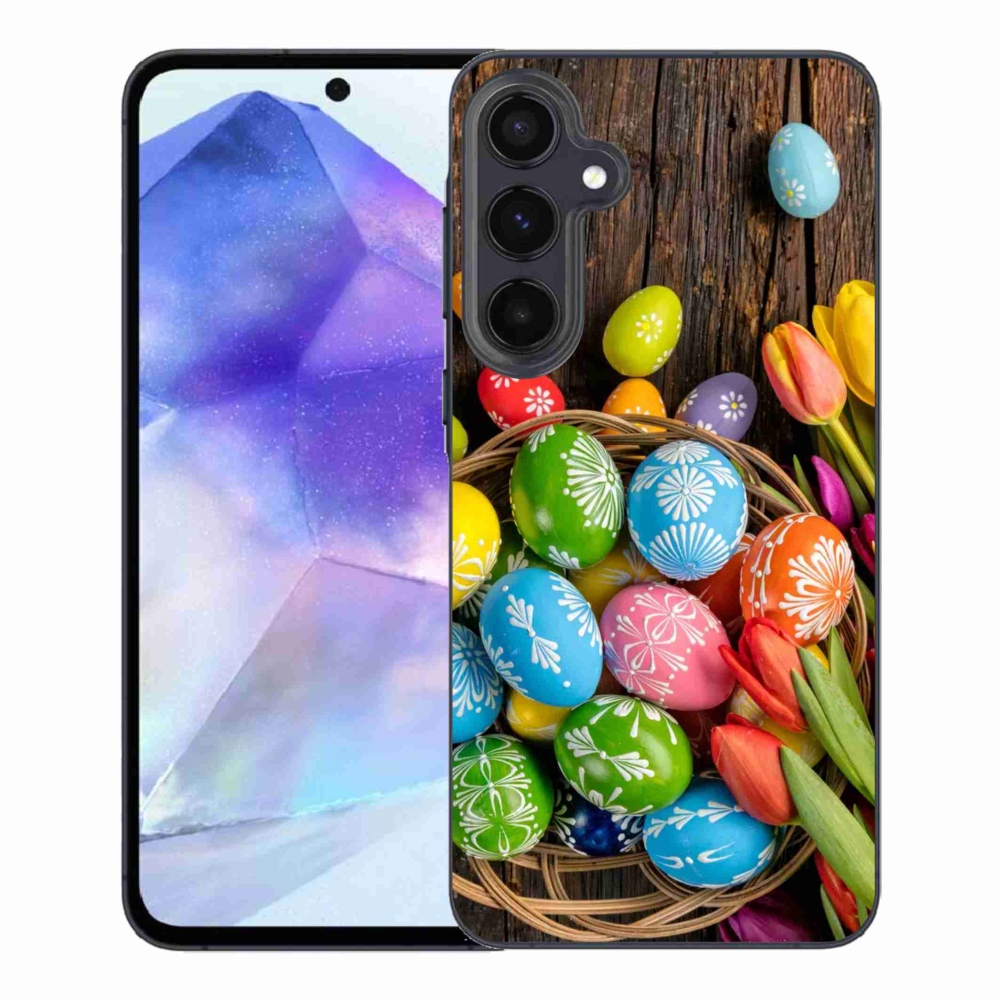 Gelový kryt mmCase na Samsung Galaxy A55 5G - velikonoční vajíčka