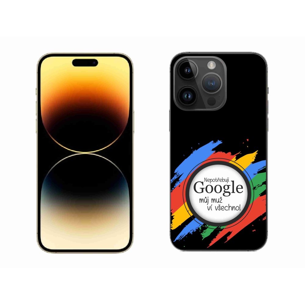 Gelový kryt mmCase na iPhone 14 Pro Max 6.7 - muž ví všechno černé pozadí