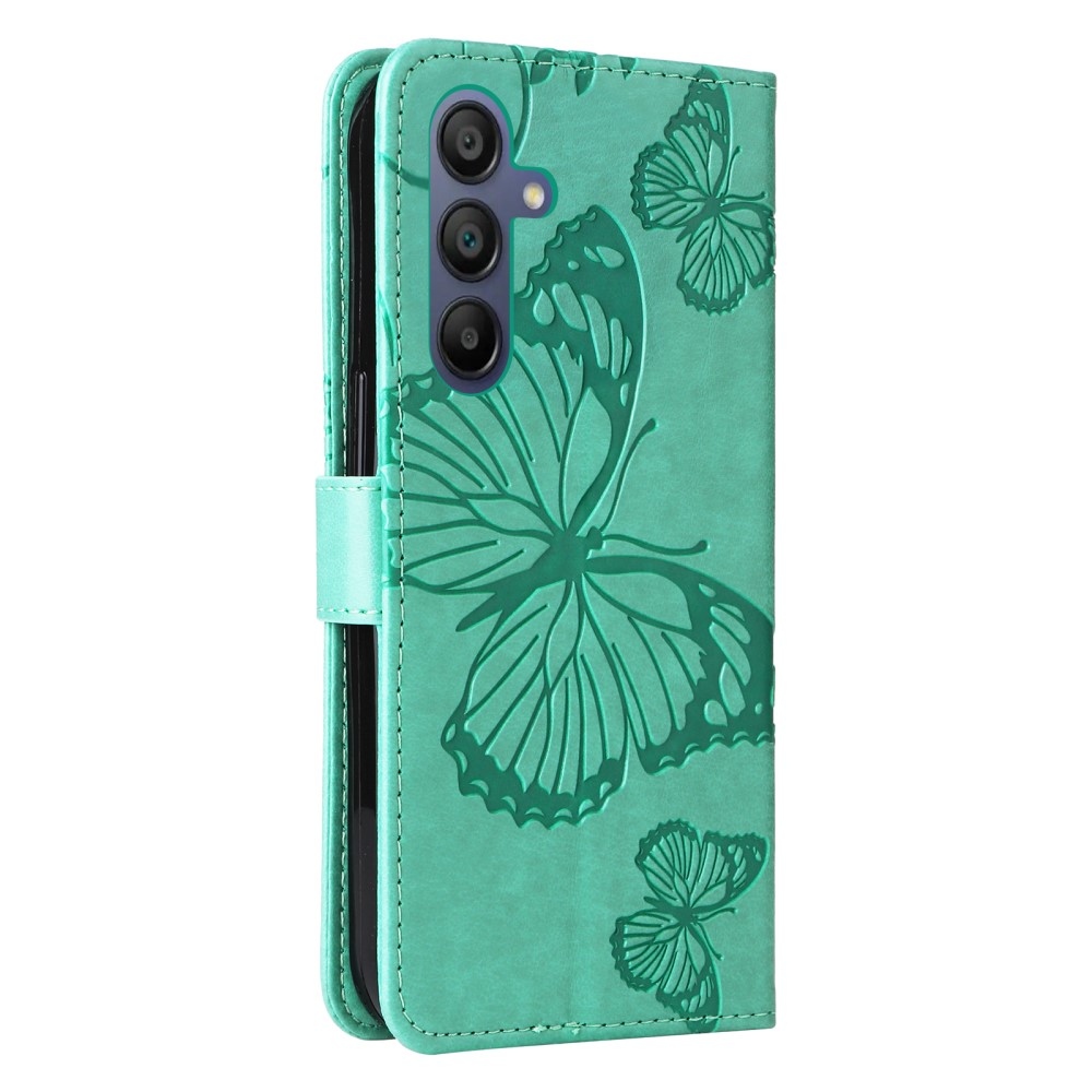 Big Butterfly knížkové pouzdro na Samsung Galaxy A16 4G/5G/A26 5G - modrozelené