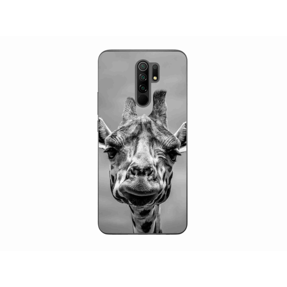 Gelový kryt mmCase na mobil Xiaomi Redmi 9 - černobílá žirafa
