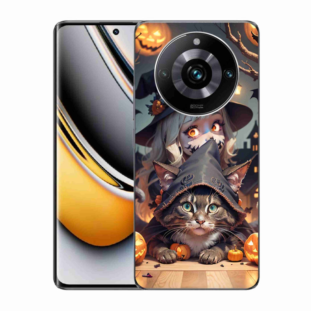 Gelový kryt mmCase na Realme 11 Pro/11 Pro+ - čarodějnice s kočkou