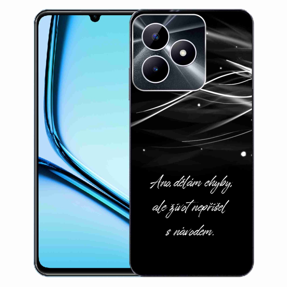 Gelový kryt mmCase na Realme Note 50 - citát černé pozadí