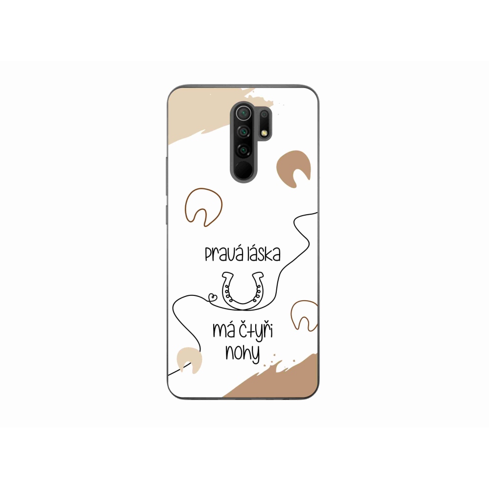 Gelový kryt mmCase na Xiaomi Redmi 9 - koňský motiv bílé pozadí