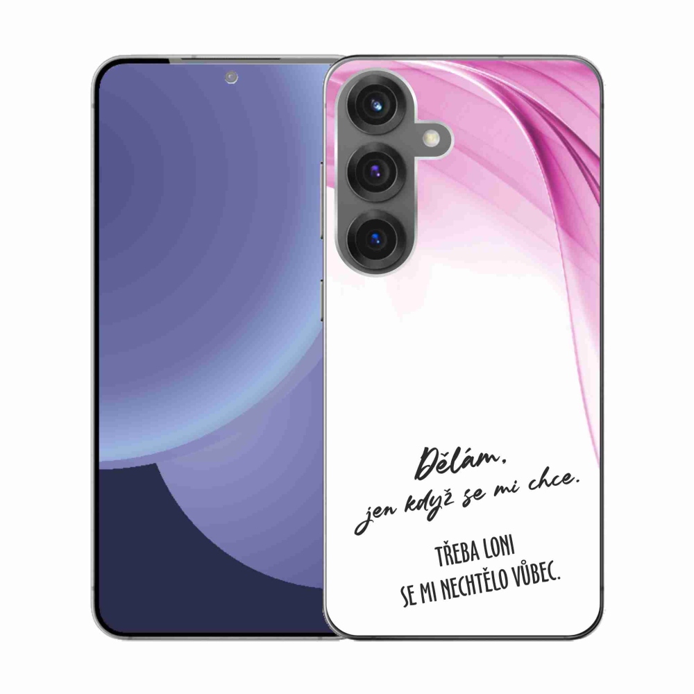 Gelový kryt mmCase na Samsung Galaxy S25 - vtipný text 12 bílé pozadí