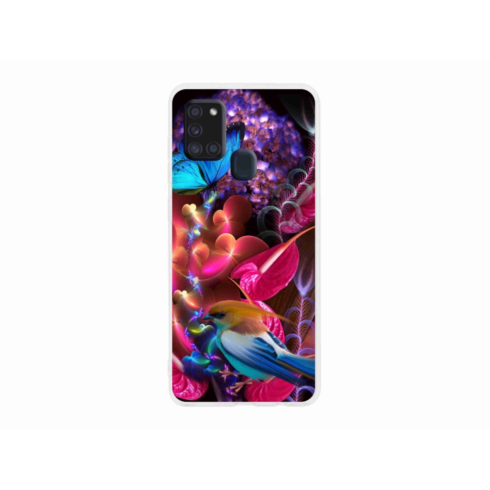 Gelový kryt mmCase na Samsung Galaxy A21s - barevné květiny