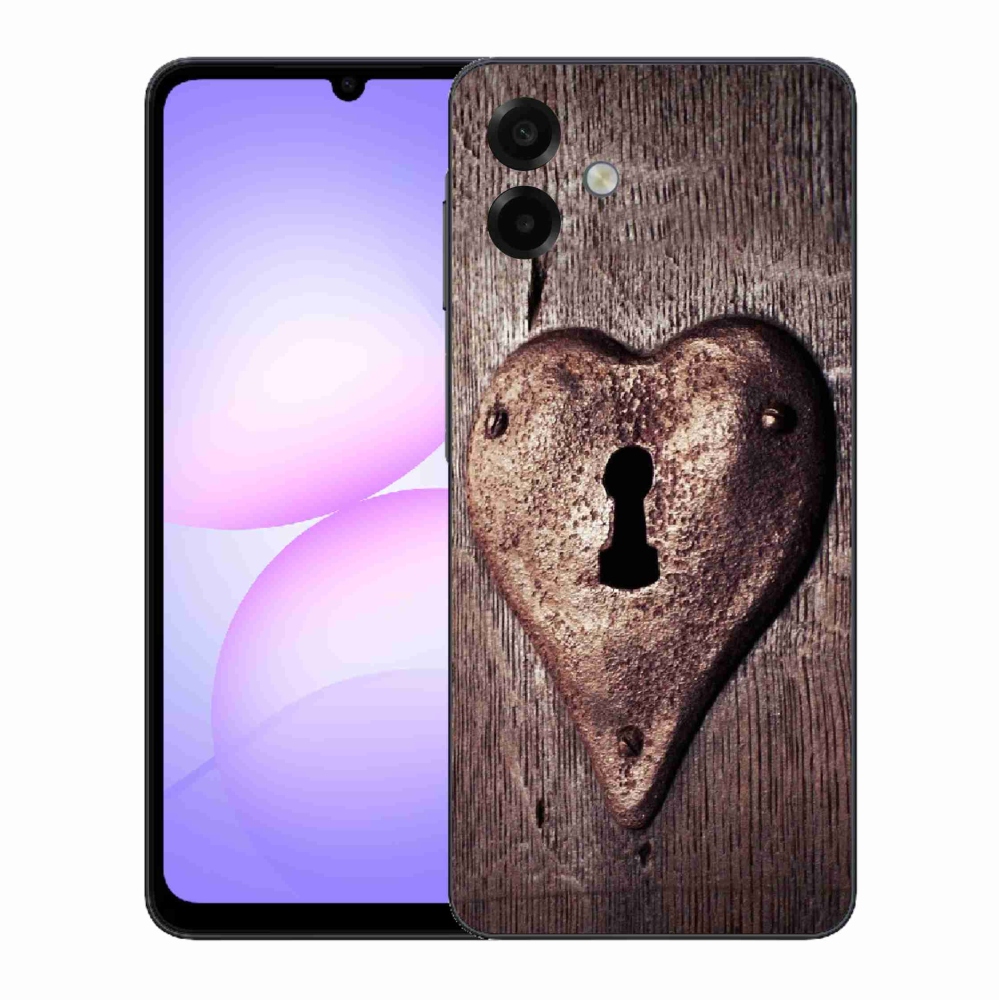 Gelový kryt mmCase na Samsung Galaxy A07 4G - zámek ve tvaru srdce