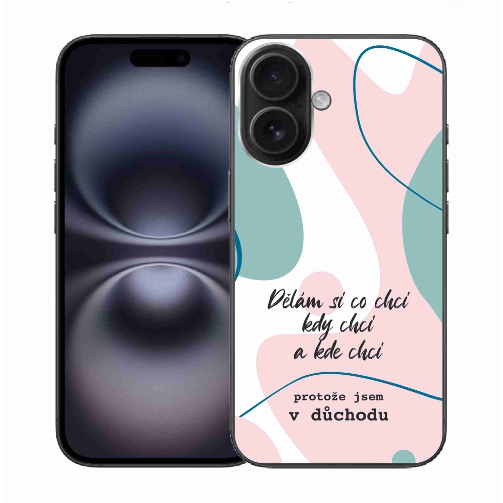 Gelový kryt mmCase na iPhone 16 - vtipný text 10 bílé pozadí
