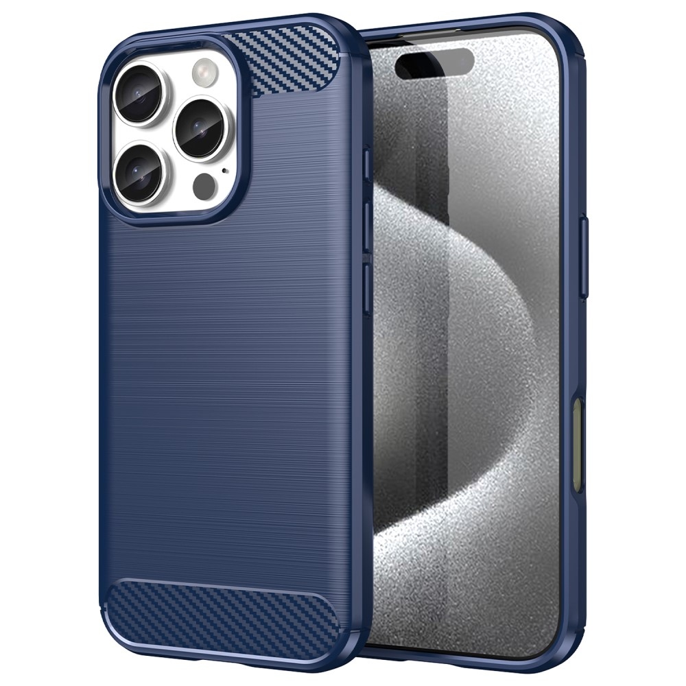 Carbon odolný gelový obal na iPhone 16 Pro - modrý