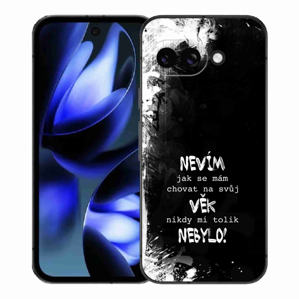 Gelový kryt mmCase na Google Pixel 9a - vtipný text 14 černé pozadí