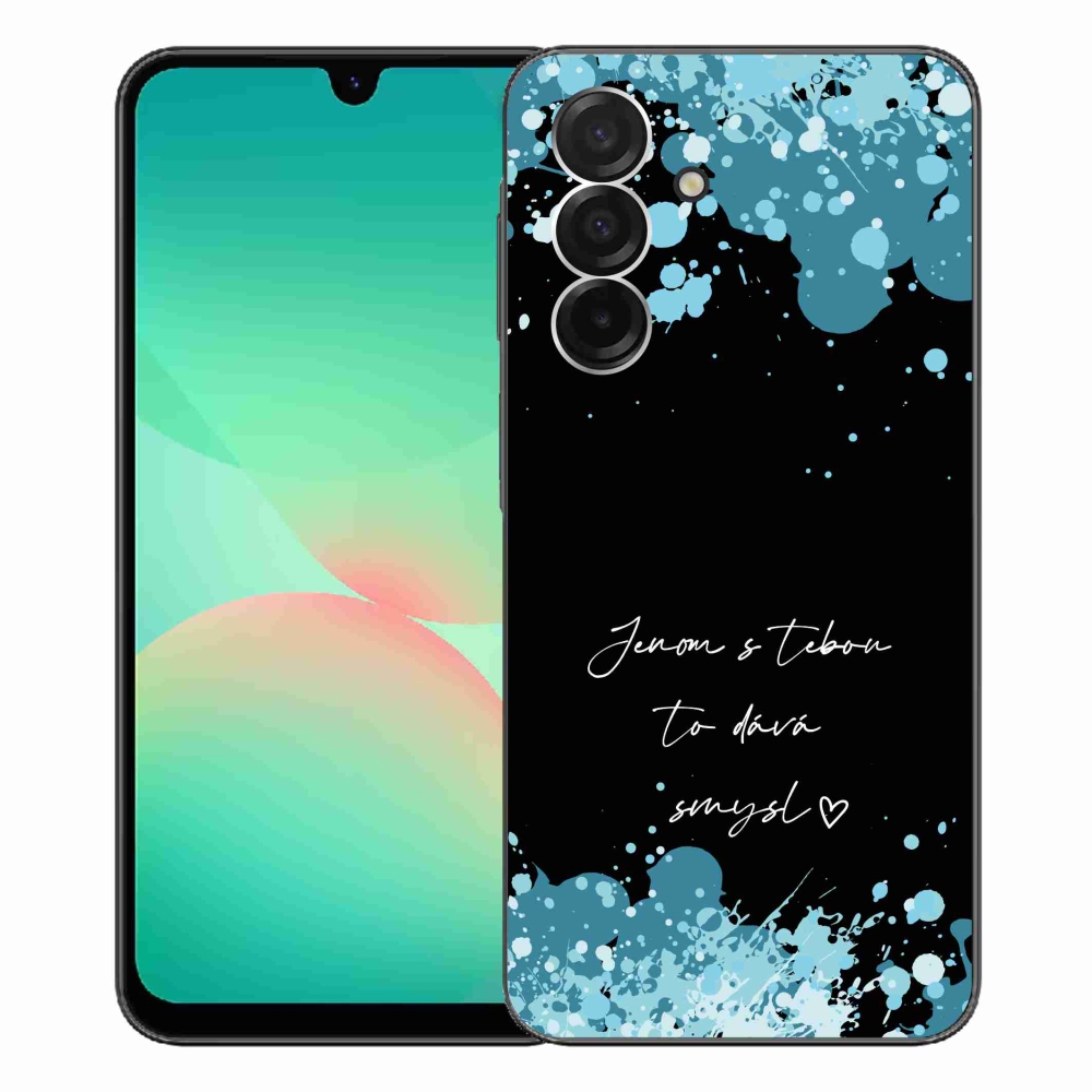 Gelový kryt mmCase na Samsung Galaxy A26 5G - zamilovaný text černé pozadí