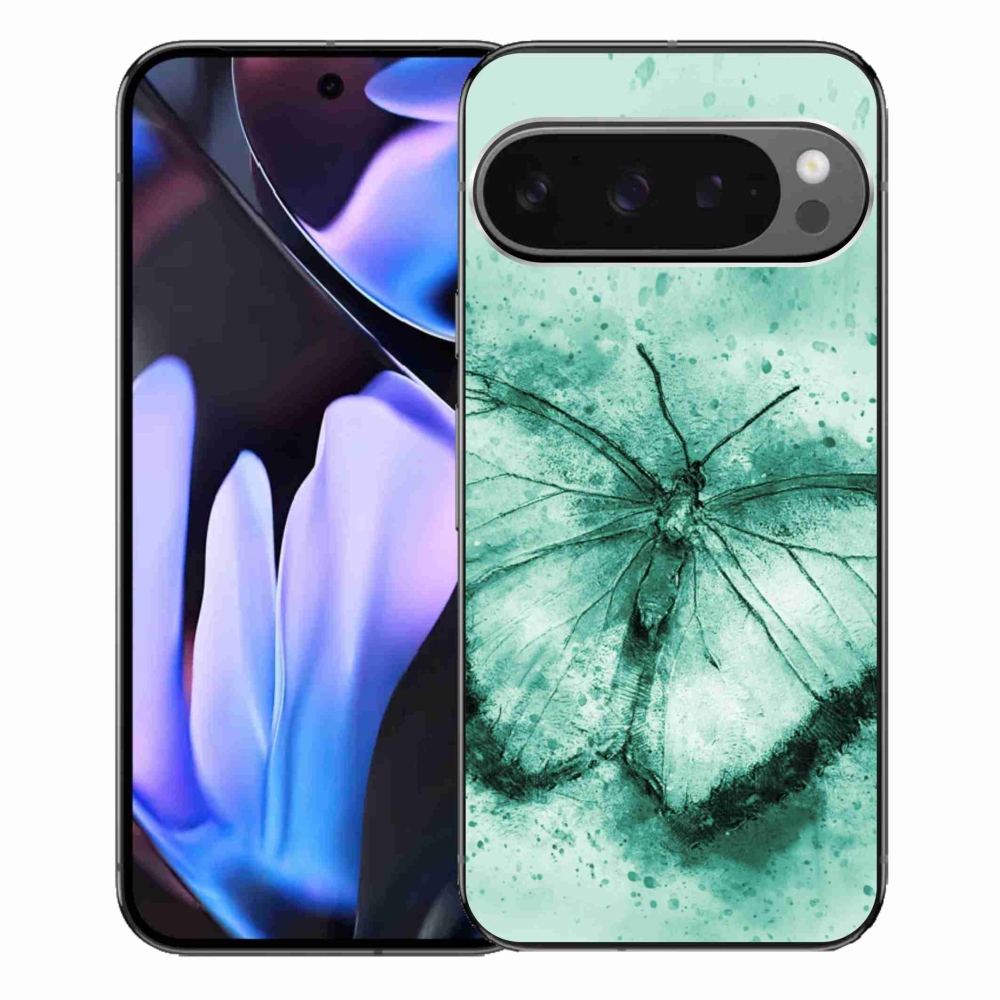 Gelový obal mmCase na Google Pixel 9 Pro XL - zelený motýl