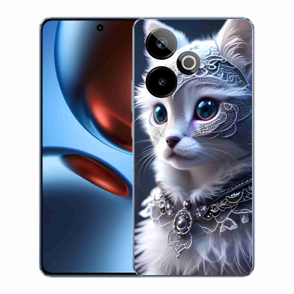 Gelový kryt mmCase na Realme GT 7 5G/GT 7T 5G - bílá kočka