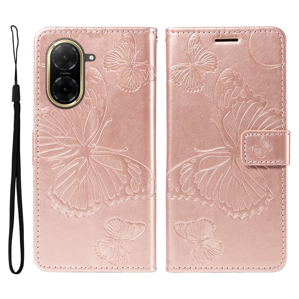Big Butterfly knížkové pouzdro na Xiaomi Redmi A5 (171.7x77.8x8.3mm) - růžovozlaté