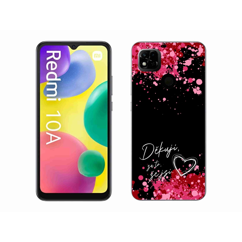 Gelový kryt mmCase na Xiaomi Redmi 10A - zamilovaný text 2 černé pozadí