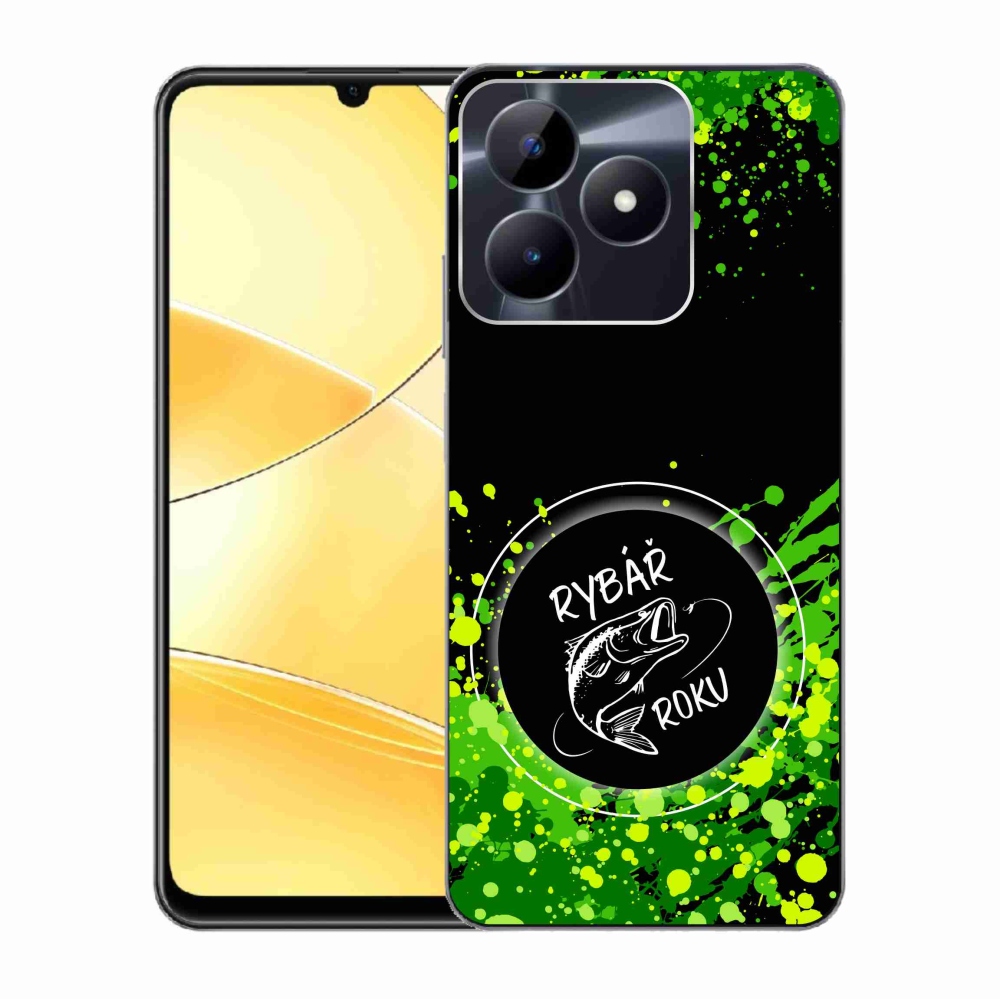 Gelový kryt mmCase na Realme C51/C53 - rybář roku černé pozadí