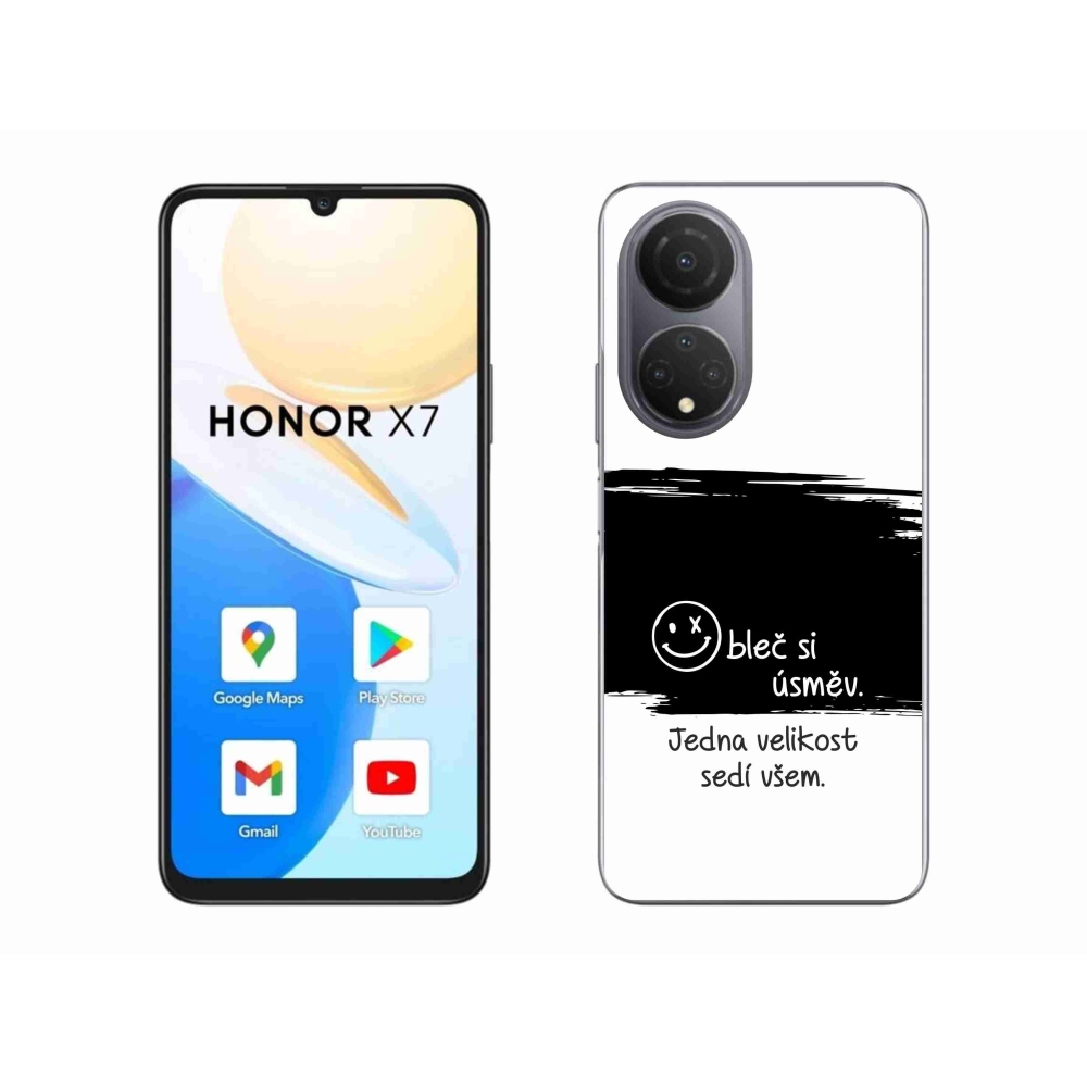 Gelový kryt mmCase na Honor X7 - vtipný text 8 černobílé pozadí