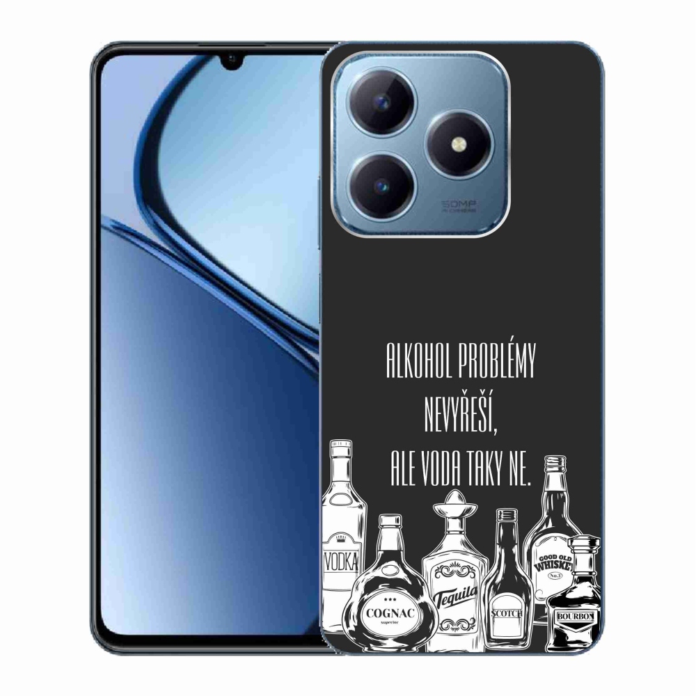 Gelový kryt mmCase na Realme C63 - vtipný text černé pozadí