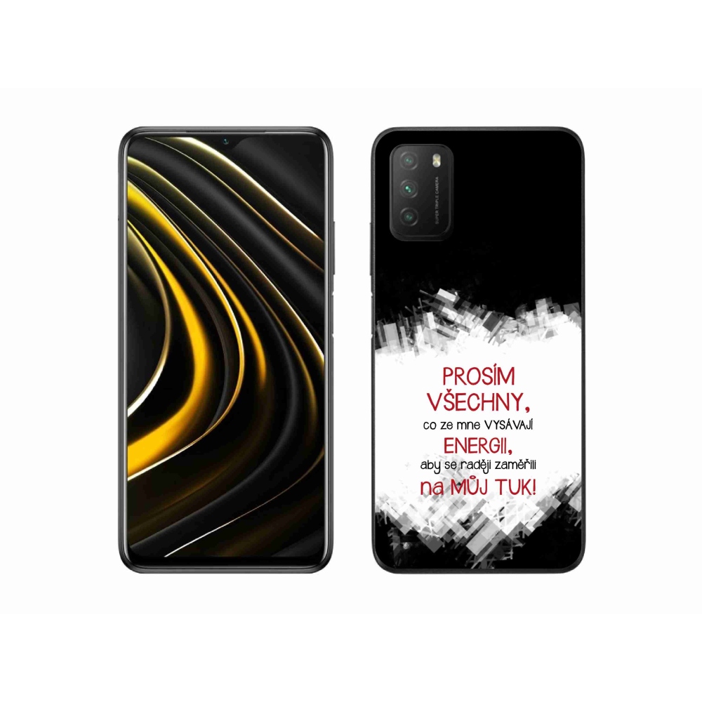 Gelový kryt mmCase na Xiaomi Poco M3 - vtipný text 1 červený
