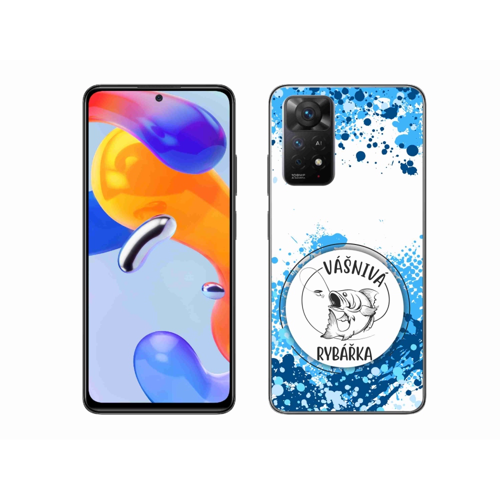 Gelový kryt mmCase na Xiaomi Redmi Note 11 Pro 4G/5G - vášnivá rybářka bílé pozadí