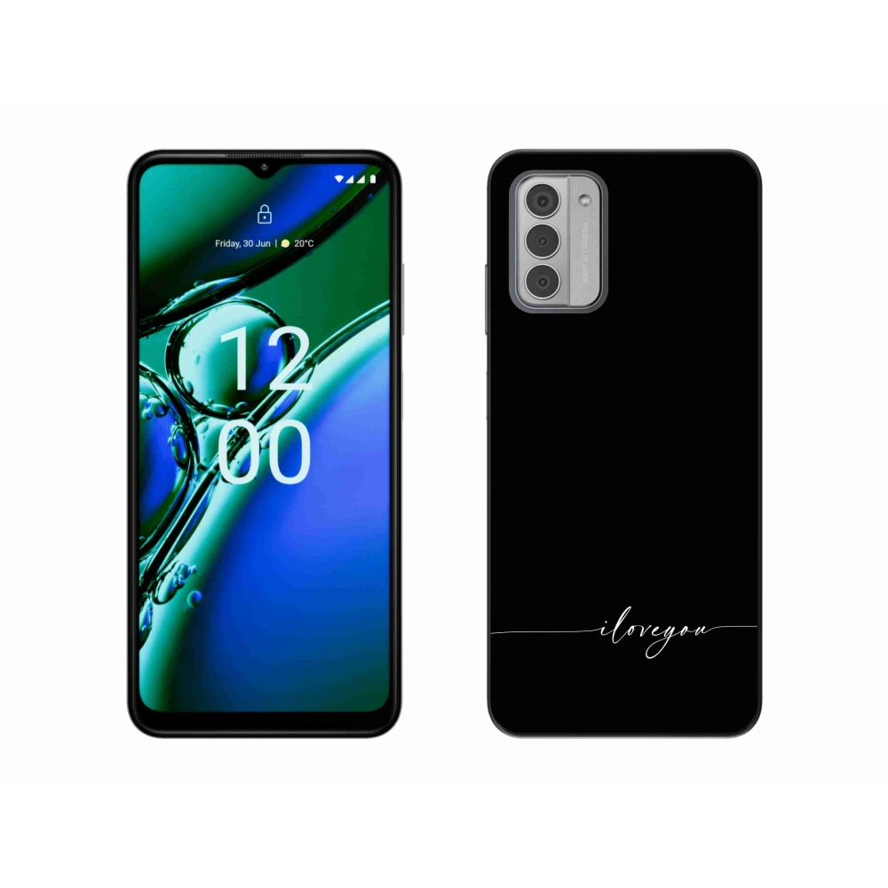 Gelový kryt mmCase na Nokia G42 - I love you černé pozadí