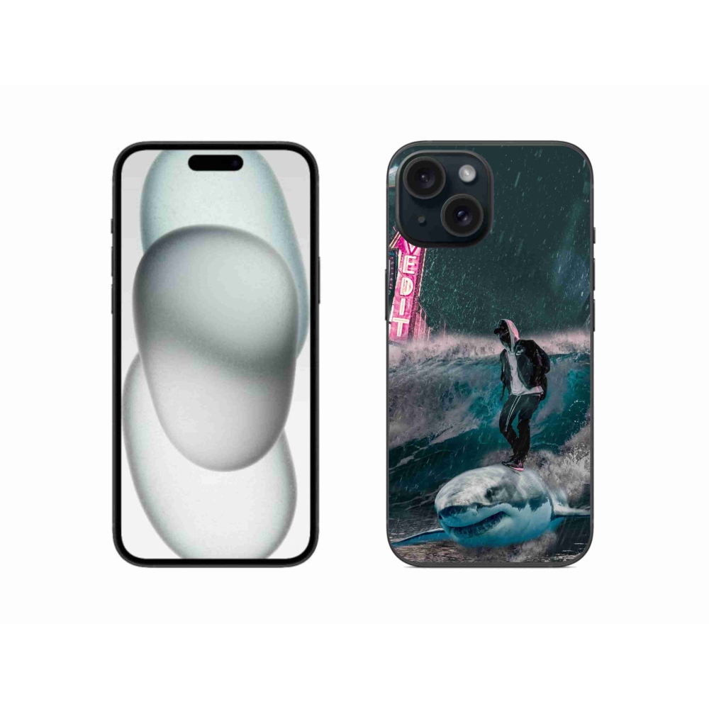 Gelový kryt mmCase na iPhone 15 - žralok