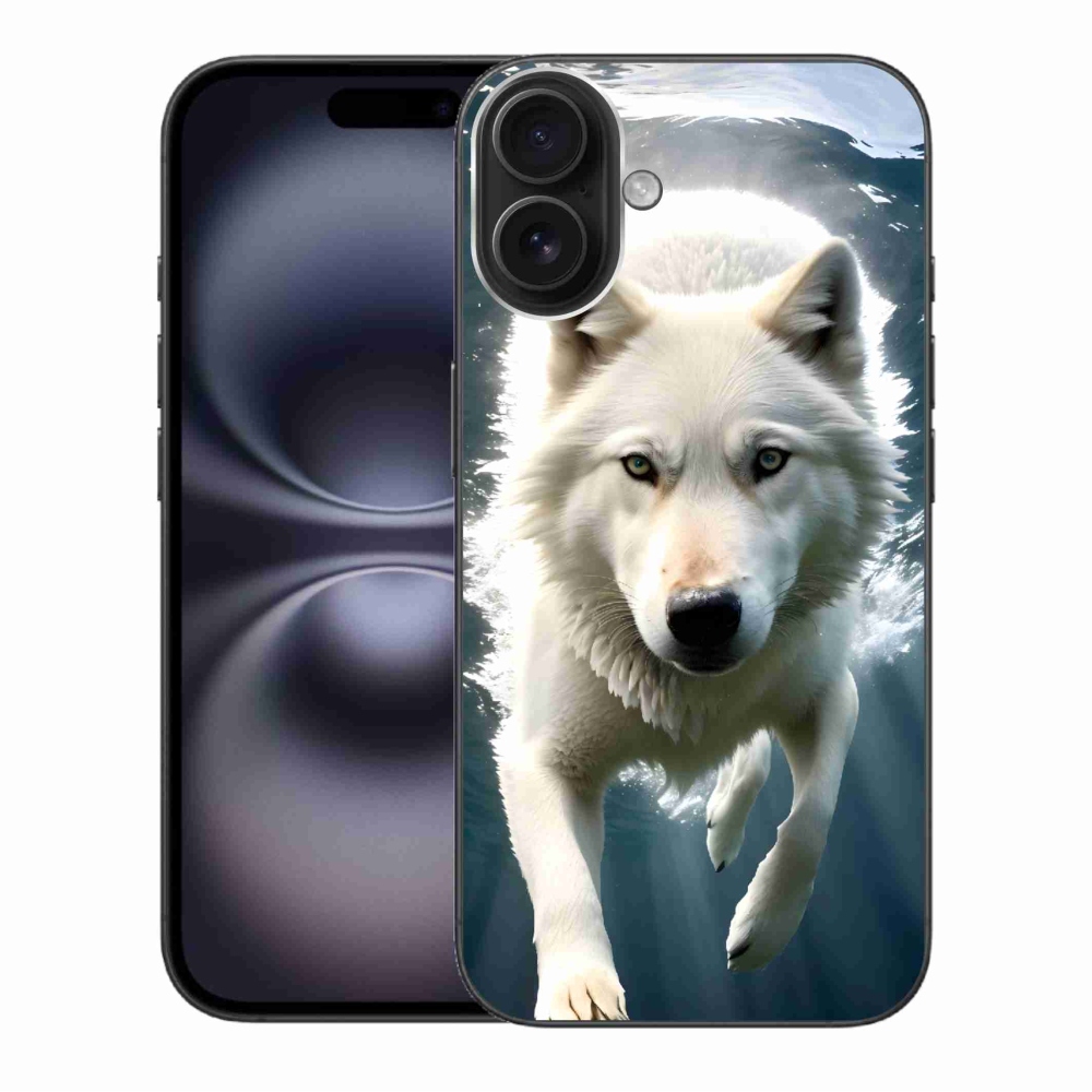 Gelový kryt mmCase na iPhone 16 Plus - bílý vlk