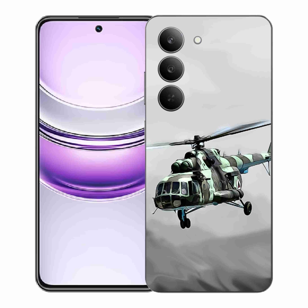 Gelový kryt mmCase na Realme 14x 5G - vojenský vrtulník
