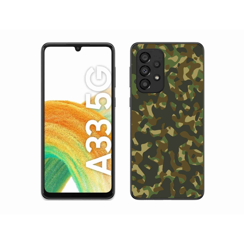Gelový kryt mmCase na Samsung Galaxy A33 5G - maskáčový vzor 1