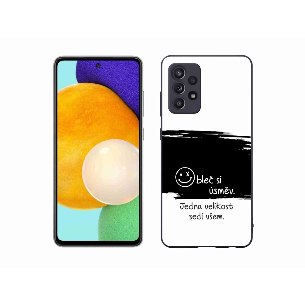 Gelový kryt mmCase na Samsung Galaxy A52/A52 5G - vtipný text 8 černobílé pozadí