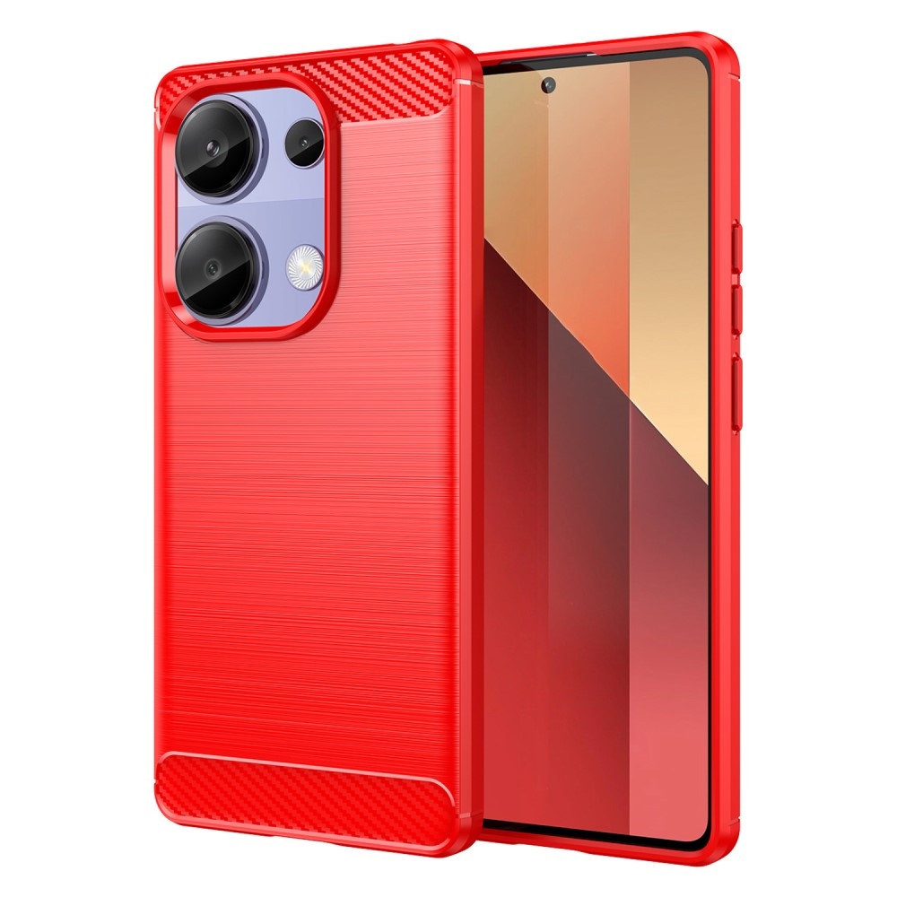 Carbon odolný gelový obal na Xiaomi Redmi Note 13 Pro 4G/Poco M6 Pro - červený