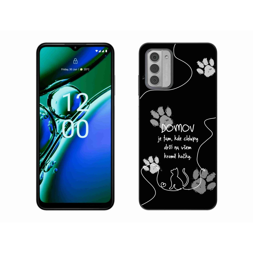 Gelový kryt mmCase na Nokia G42 - kočičí motiv černé pozadí