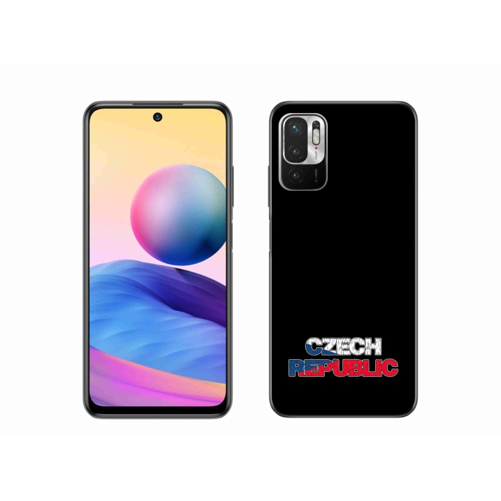 Gelový kryt mmCase na Xiaomi Redmi Note 10 5G - Czech Republic černé pozadí