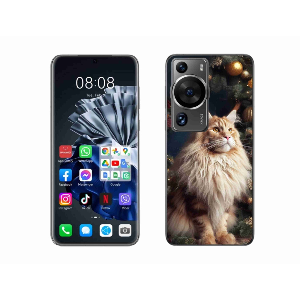 Gelový kryt mmCase na Huawei P60 Pro - kočka u stromku