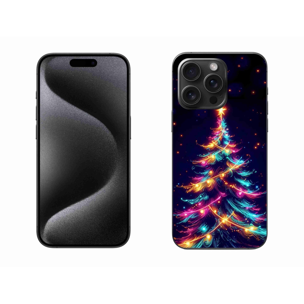 Gelový kryt mmCase na iPhone 15 Pro Max - neonový vánoční stromek