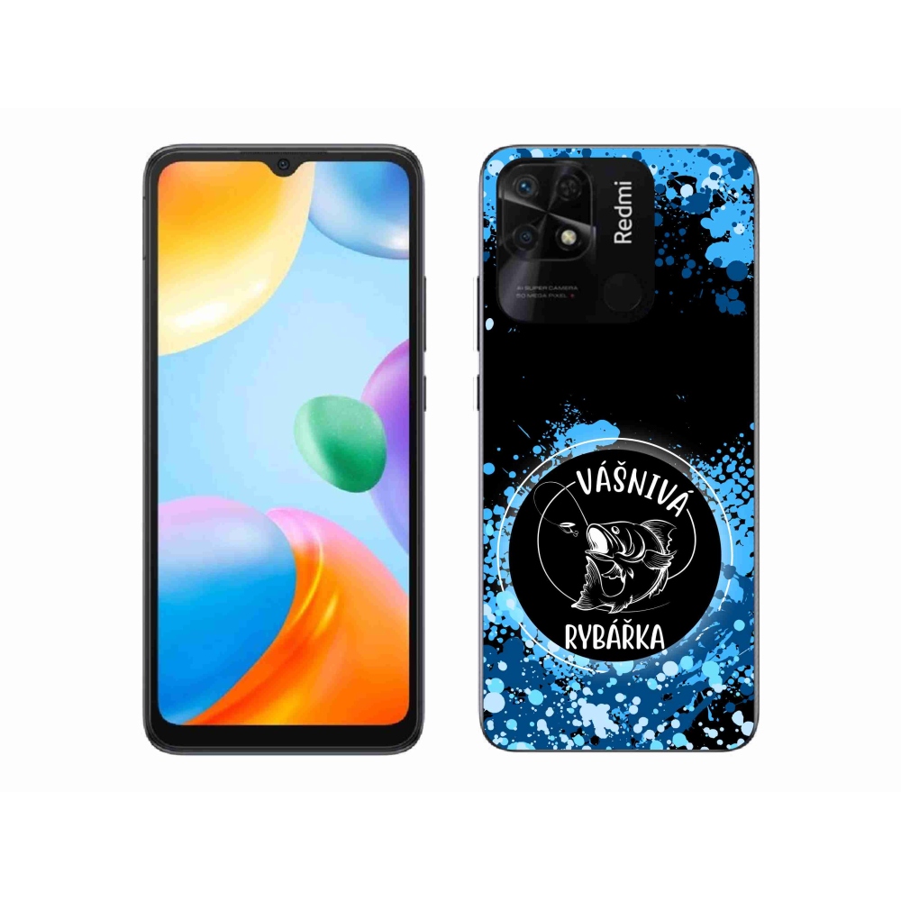 Gelový kryt mmCase na Xiaomi Redmi 10C - vášnivá rybářka černé pozadí