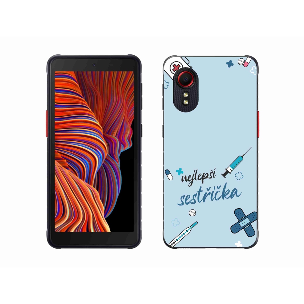 Gelový kryt mmCase na Samsung Galaxy Xcover 5 - nejlepší sestřička modré pozadí