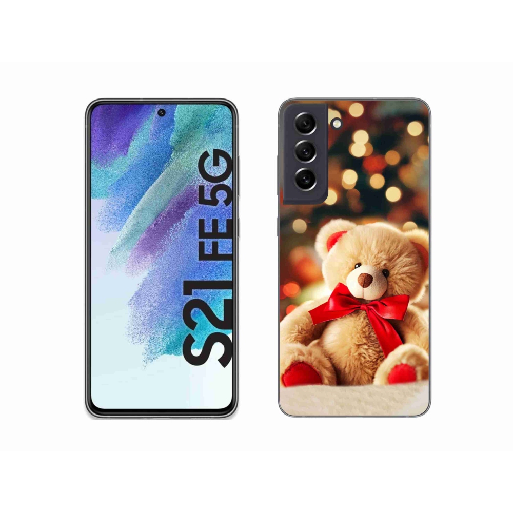 Gelový kryt mmCase na Samsung Galaxy S21 FE 5G - plyšový medvídek