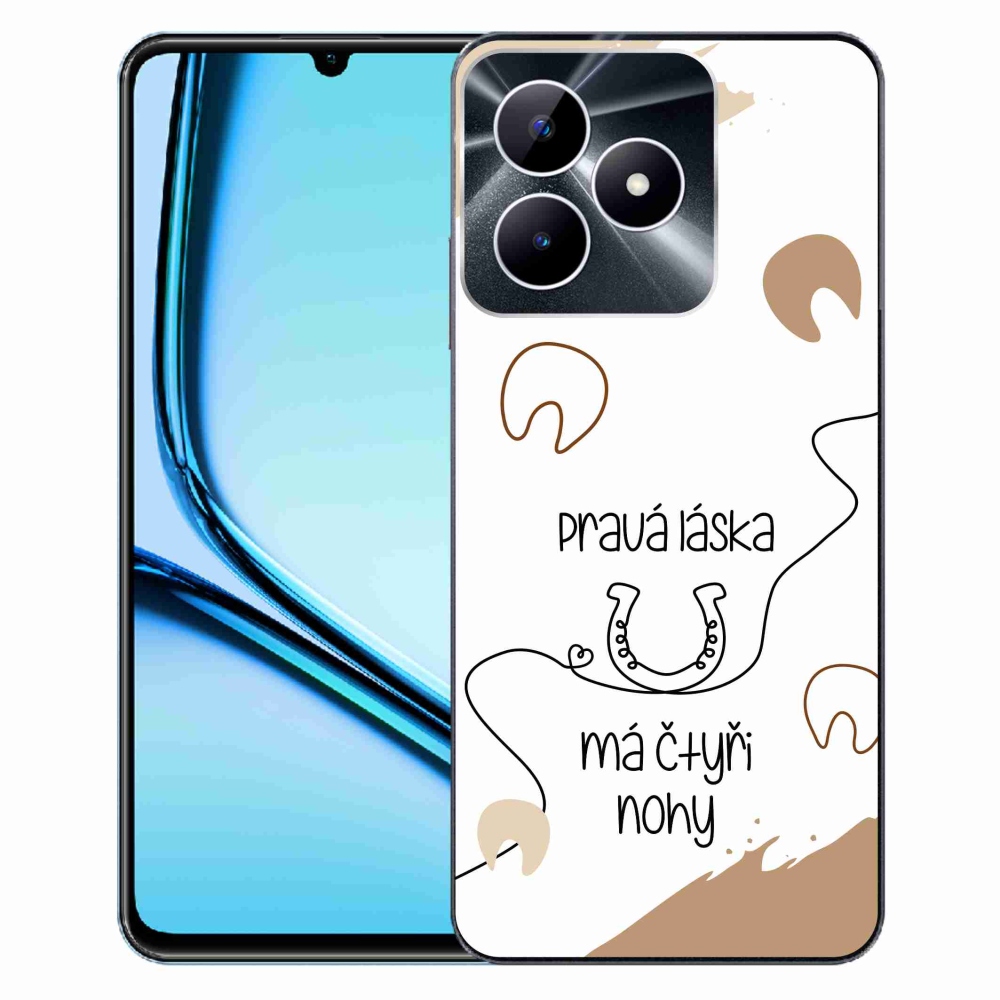 Gelový kryt mmCase na Realme Note 50 - koňský motiv bílé pozadí