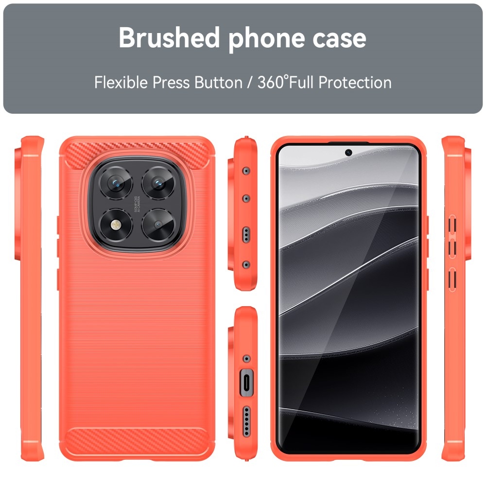 Carbon odolný gelový obal na Xiaomi Redmi Note 14 Pro 5G/Poco X7 5G - červený