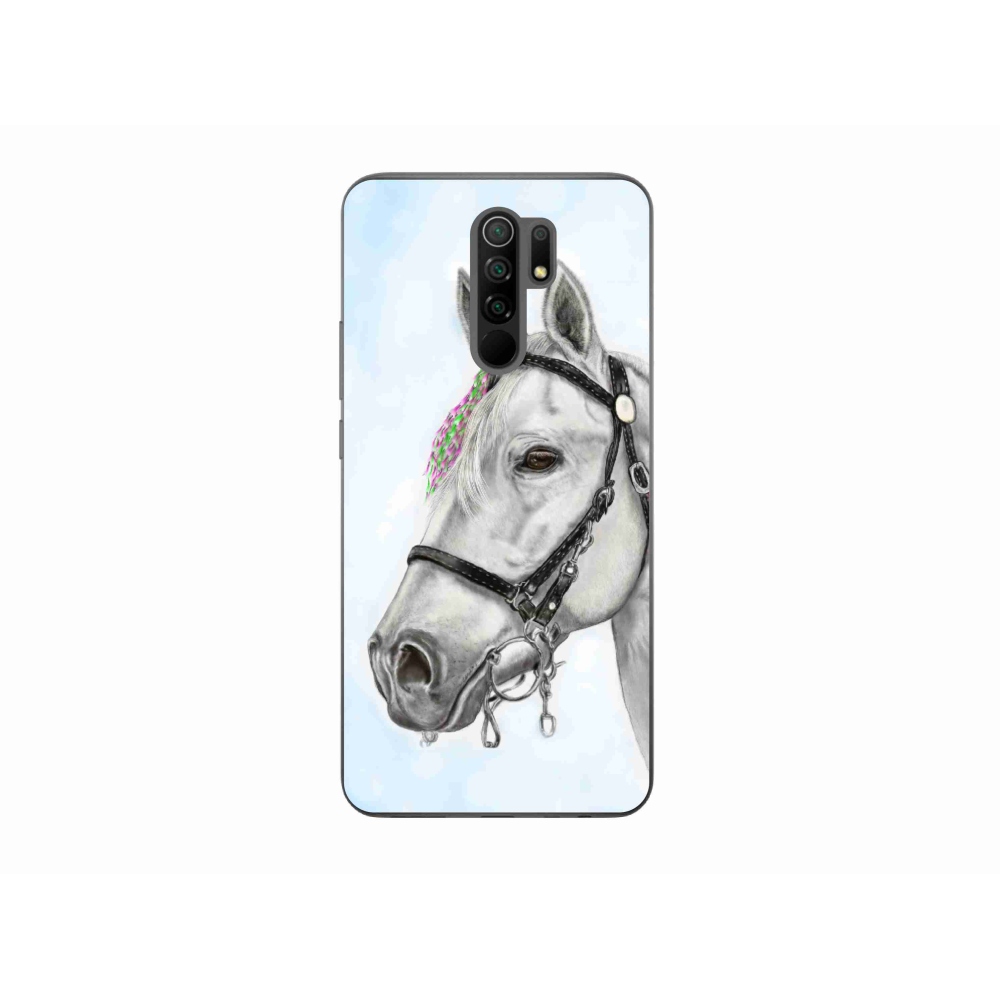 Gelový kryt mmCase na mobil Xiaomi Redmi 9 - bílý kůň 1