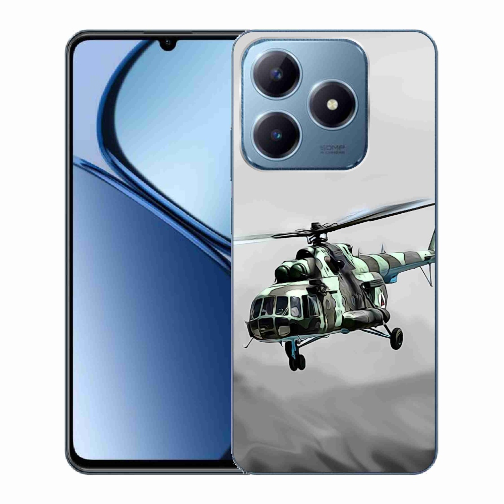 Gelový kryt mmCase na Realme C63 - vojenský vrtulník