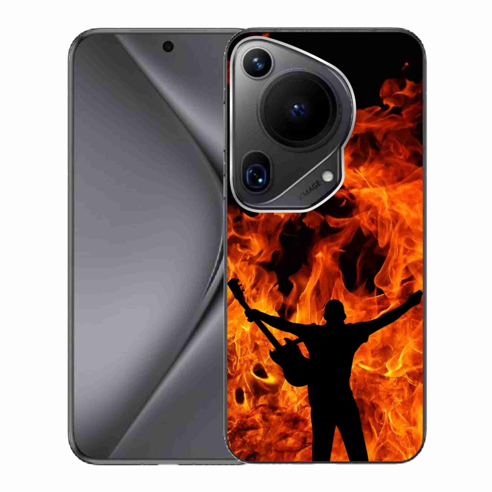 Gelový kryt mmCase na Huawei Pura 70 Ultra - muzikant a oheň