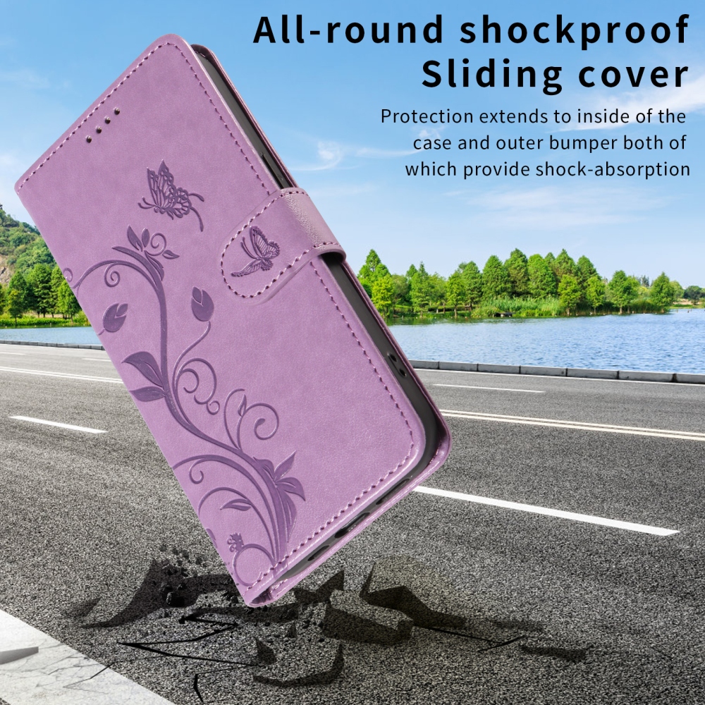 Flowery knížkové pouzdro na Xiaomi Redmi 15 4G (171mm) - světlefialové